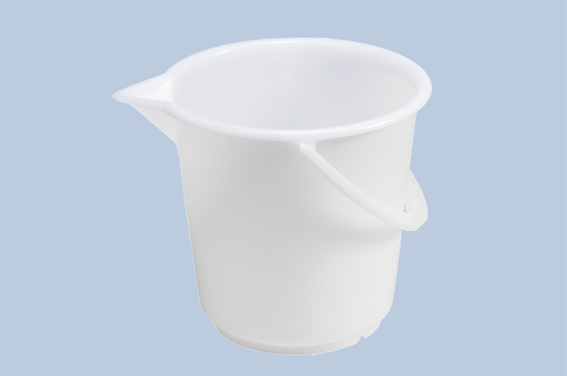 Průmyslový plastový kbelík, objem 17 l, kulatý, výlevka, vhodný do potravinářství, BJ = 8 ks - 1
