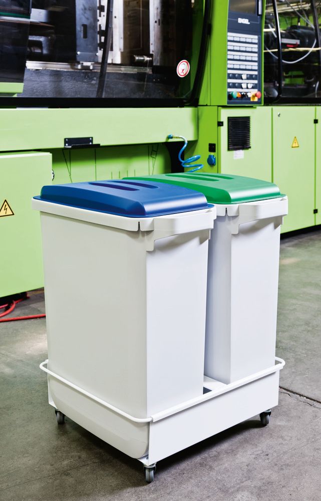 Lakeret understel til 2 stk. 60-liters affaldsbeholder til genbrugsmaterialer - 2