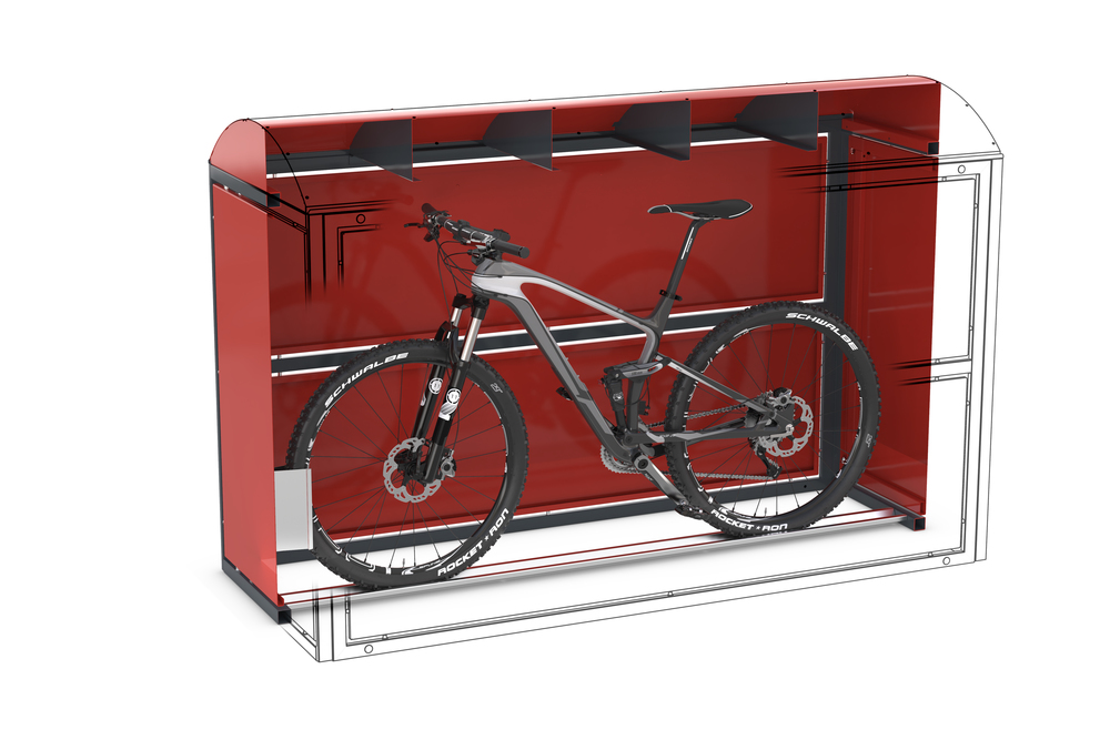 Abri à vélos BIKEBOX Maxi-2, en tôle, pour vélos, pedelecs et e-bikes (LxPxH) 1060 x 2580 x 1820 mm - 4