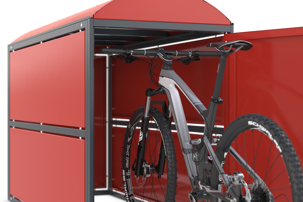 Abri à vélos BIKEBOX Maxi-2, en tôle, pour vélos, pedelecs et e-bikes (LxPxH) 1060 x 2580 x 1820 mm - 2