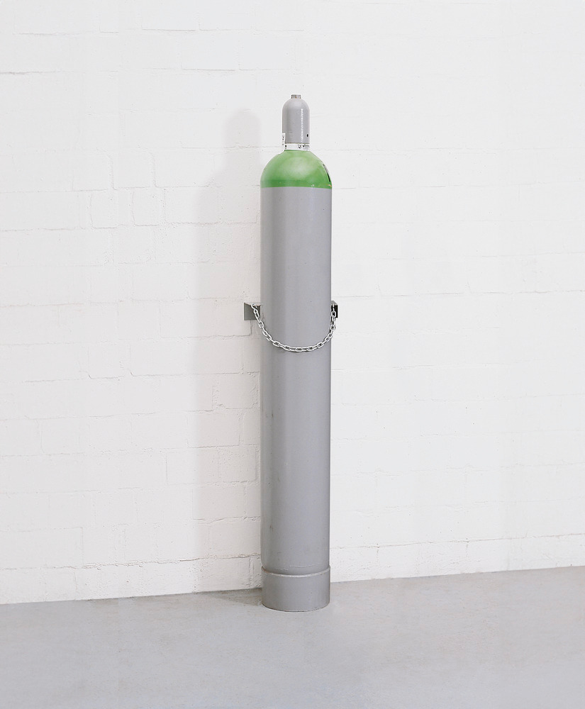 Sostegno a parete per bombole di gas, in acciaio, per 1 bombola con Ø max. 230 mm - 1