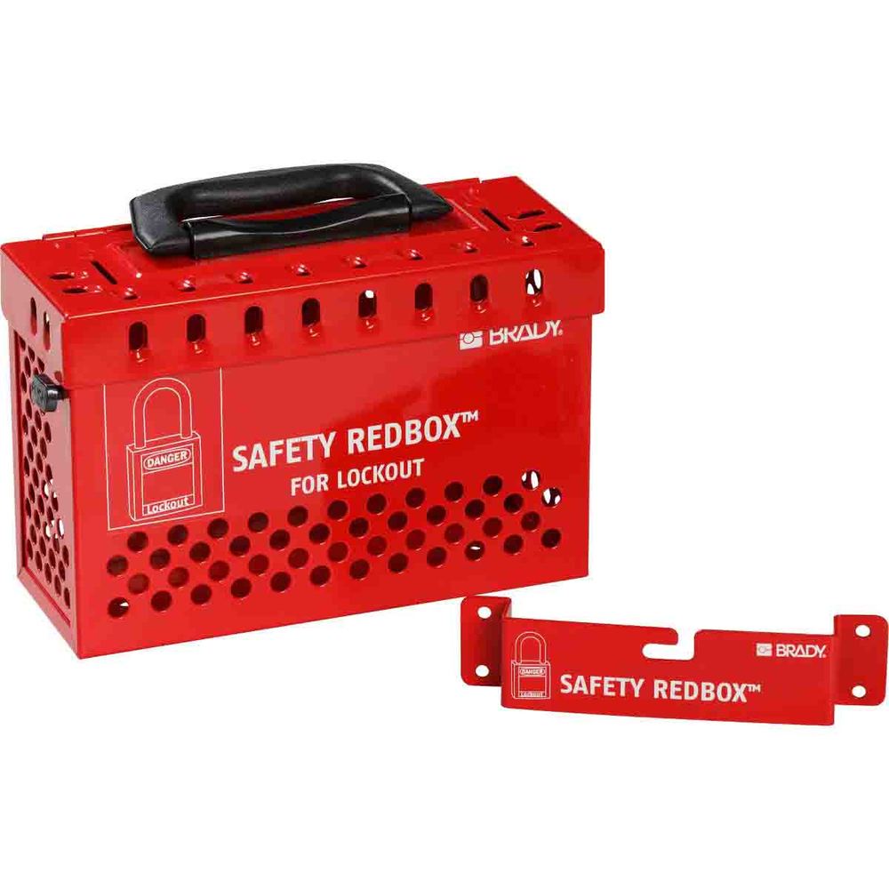 REDBOX group lock box, red, incl. wall bracket - 1
