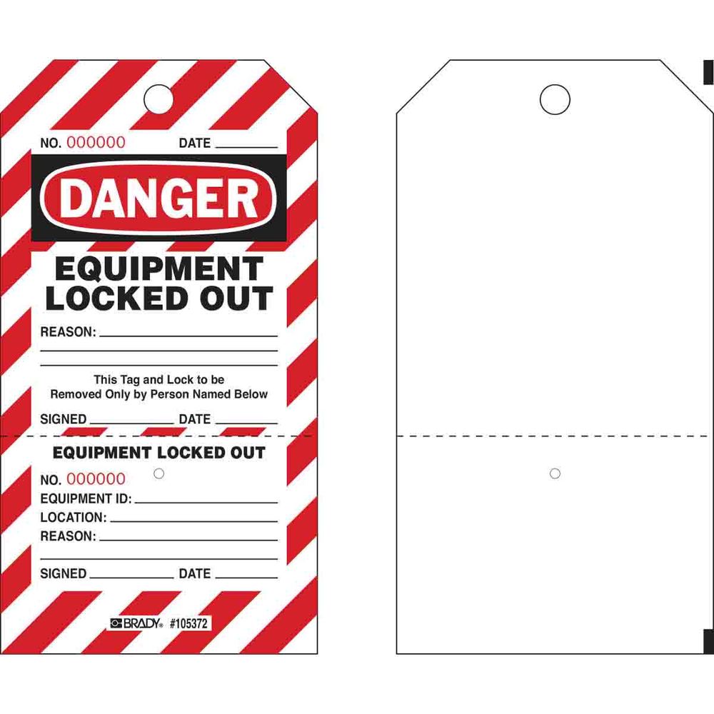 Two-part perforated tag - DANGER, machine switched off, Pack = 25 pieces - 1
