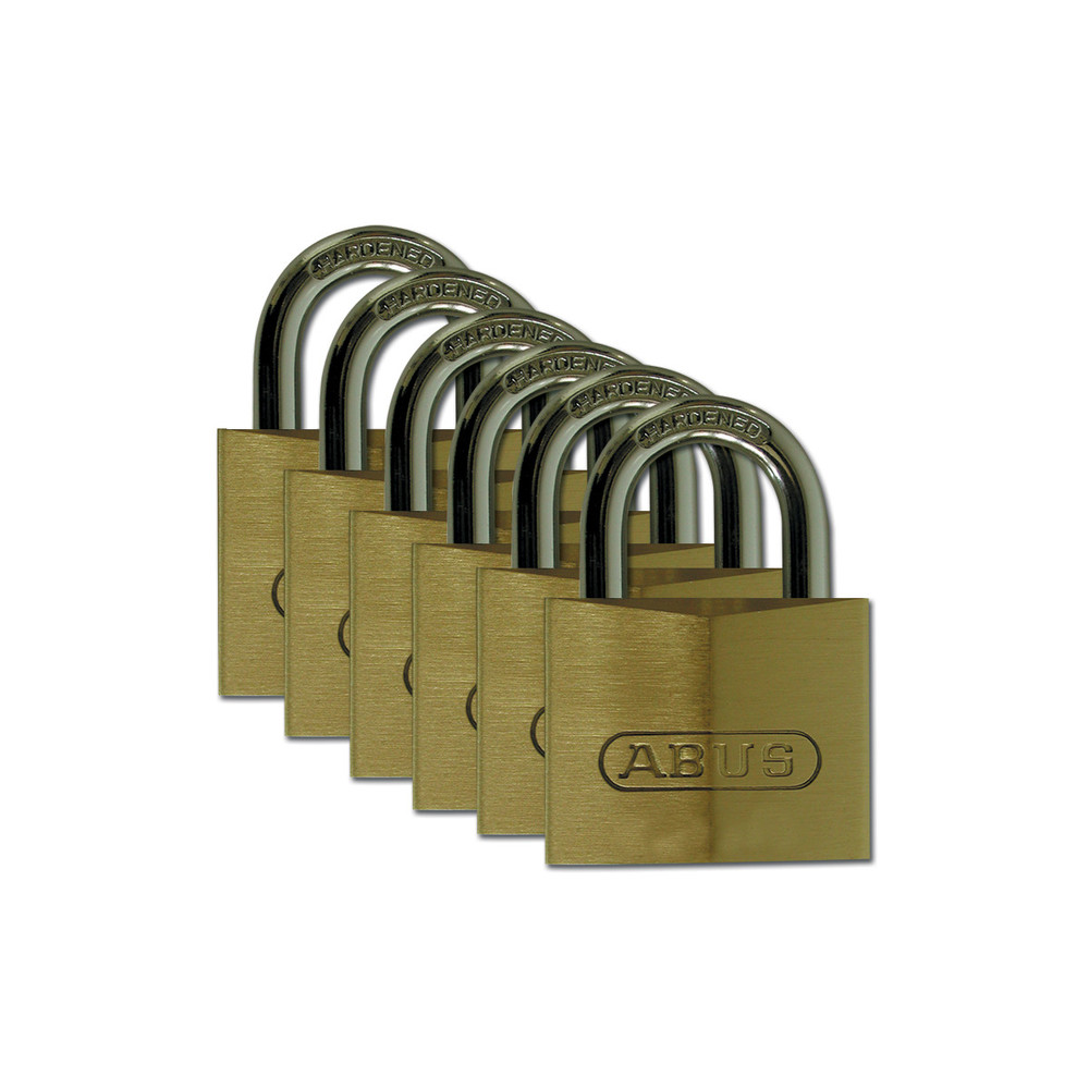 Brass padlocks, Pack = 6 pieces in a box, clear shackle height 14 mm - 1