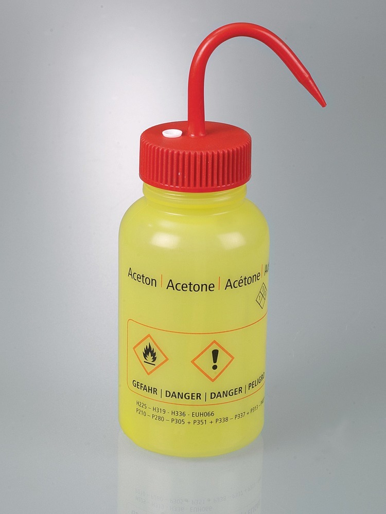 Bezpečnostná fľaštička, LDPE, rozprašovač, odvzdušňovací ventil, potlač "Etanol", 500 ml, BJ = 18 ks - 1