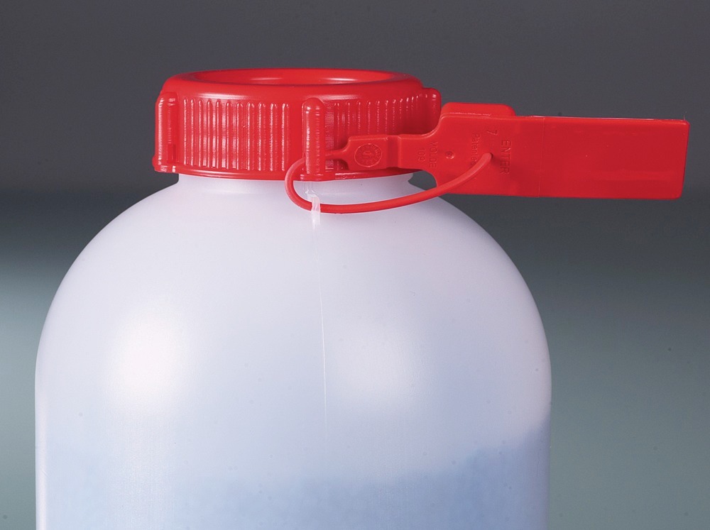 Weithalsflasche aus HDPE, plombierbar für erhöhte Sicherheit, 250 ml, VE = 48 Stück - 2