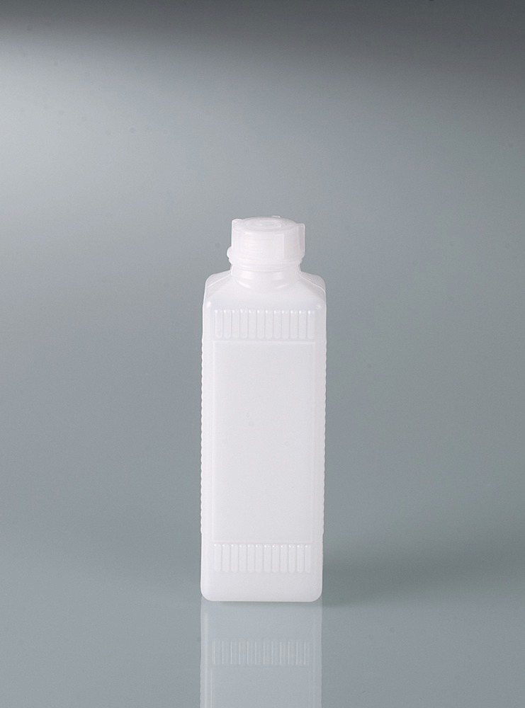 Smalhalset flaske af HDPE, rektangulær, 100 ml, 200 stk. / pakke - 4