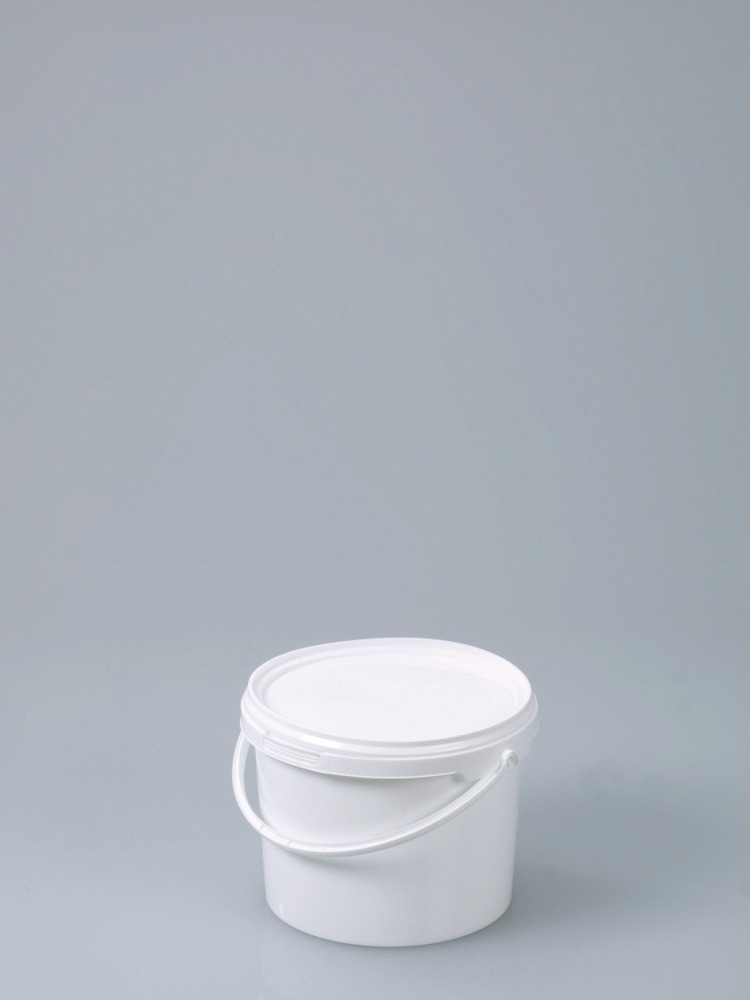 Verpackungseimer mit Deckel, aus PP, weiß, 1 Liter, VE = 100 Stück - 4
