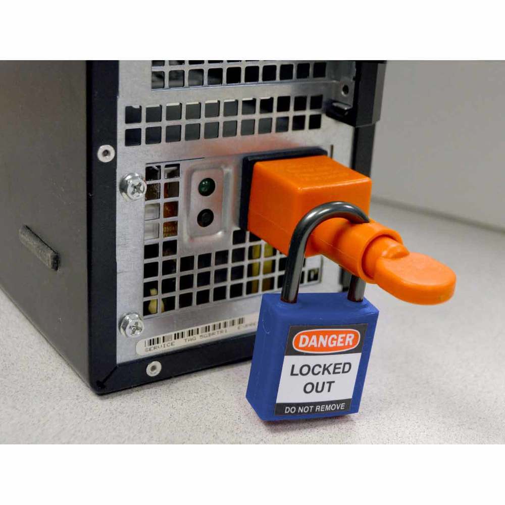 Dispositivo de bloqueo extraíble para enchufe del cable de alimentación de equipos - 2