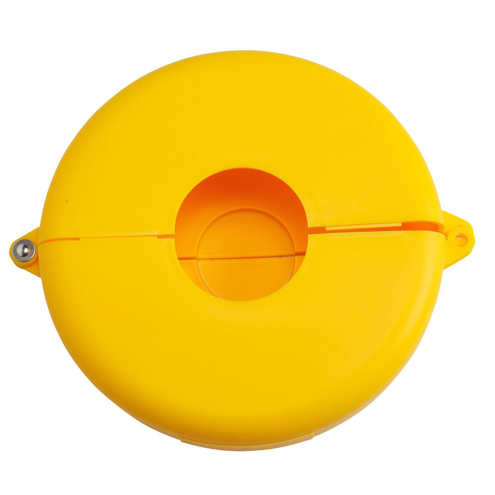 Lockout device for globe valves, 165 to 254 mm, yellow - 1