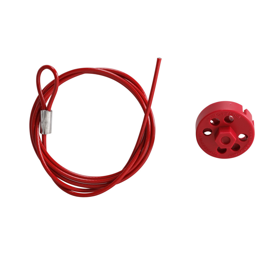 PRO - LOCK II kabelvergrendelingssysteem + 1,5 m polypropyleen kabel, rood - 1