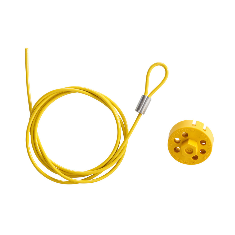 Sistema de bloqueo de cable, cable de polipropileno, longitud 1,5 m, amarillo - 1