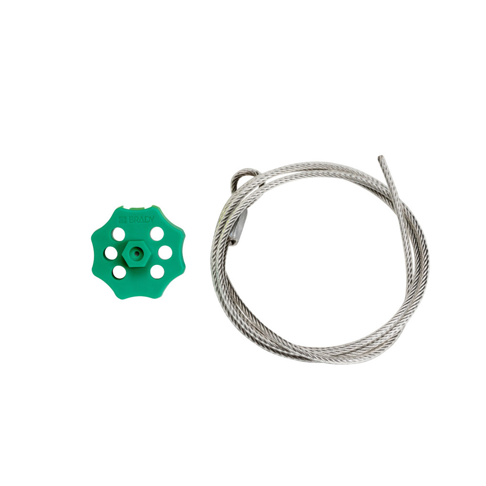 Hex-spin lockout system, double, with cable, green - 1