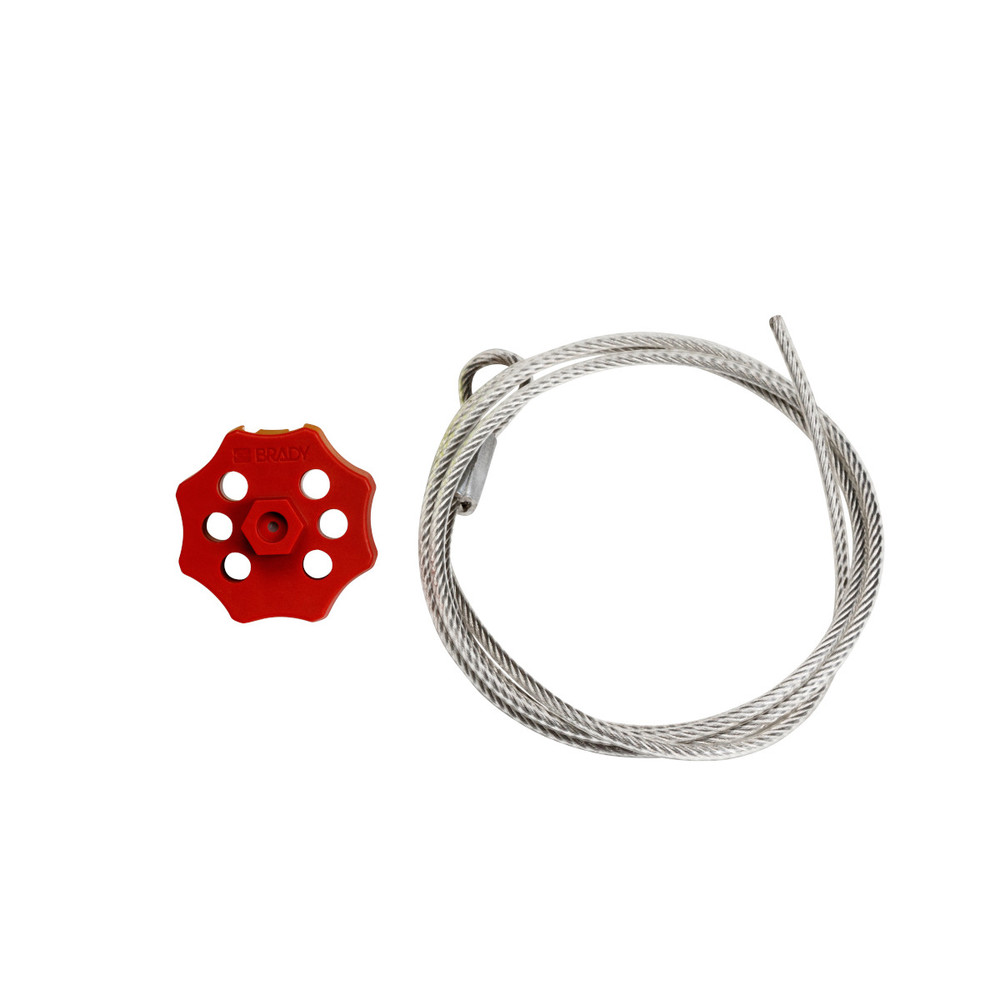 Hex-spin lockout system, double, with cable, red - 1