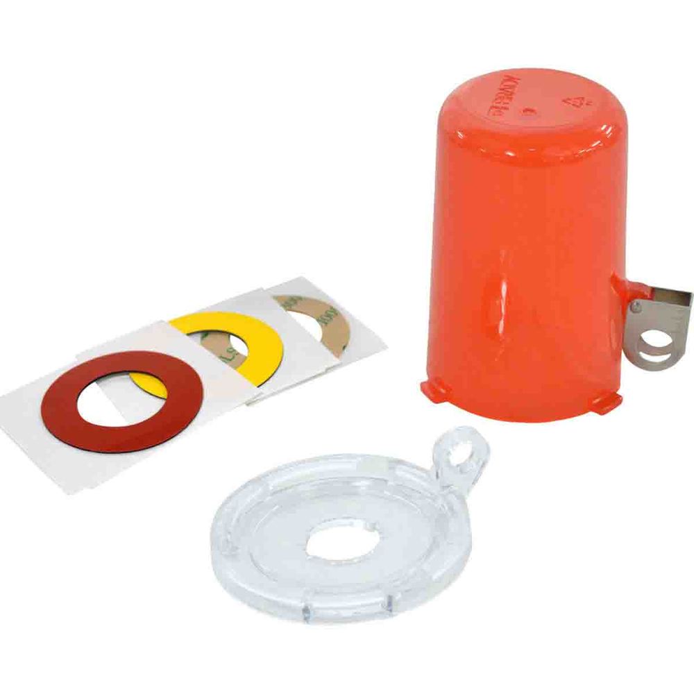 Cerradura de pulsador, roja, H 79,60 x ∅: 73,80 mm - 1