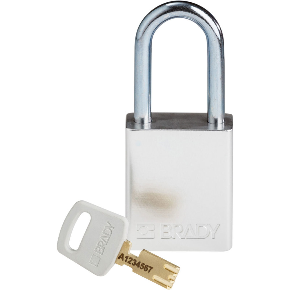 SafeKey padlock, aluminium, clear shackle height 38.10 mm, white - 1