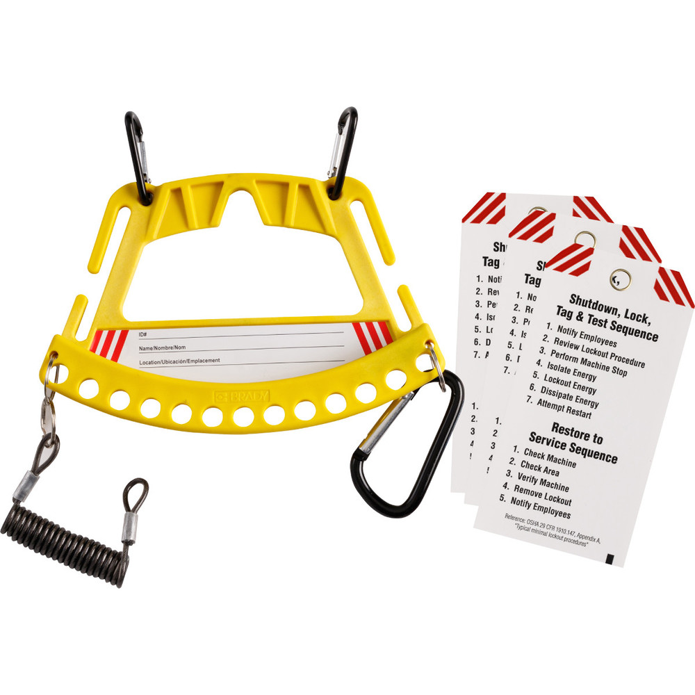 Carrier for 12 padlocks, incl. 3 tags, yellow - 1