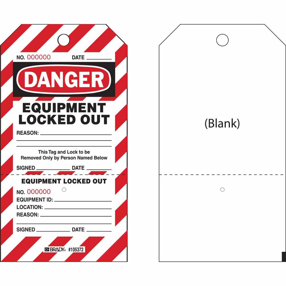 Two-part perforated tag - Danger, machine switched off, Pack = 25 pieces - 1