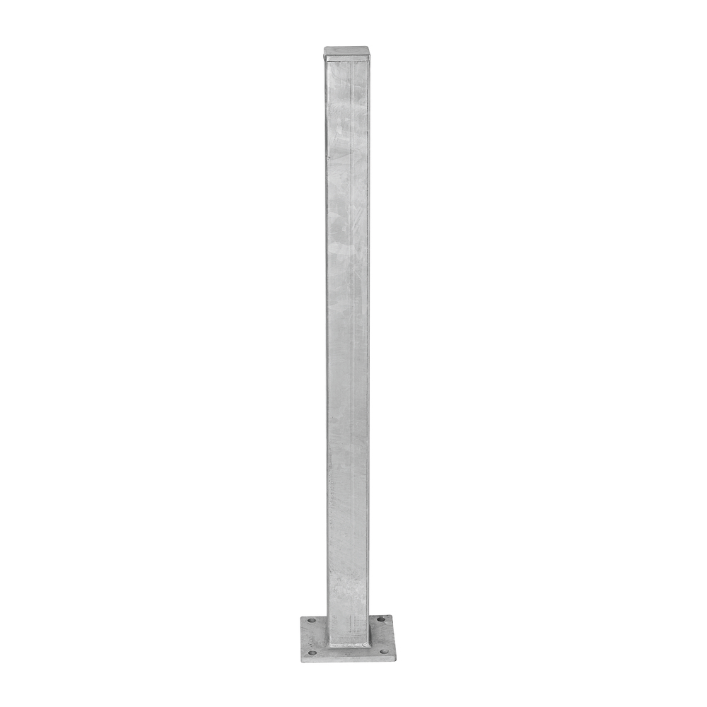 Poste barrera de acero, galvanizado, para atornillar al suelo, altura 1000 mm, 70 x 70 mm - 1