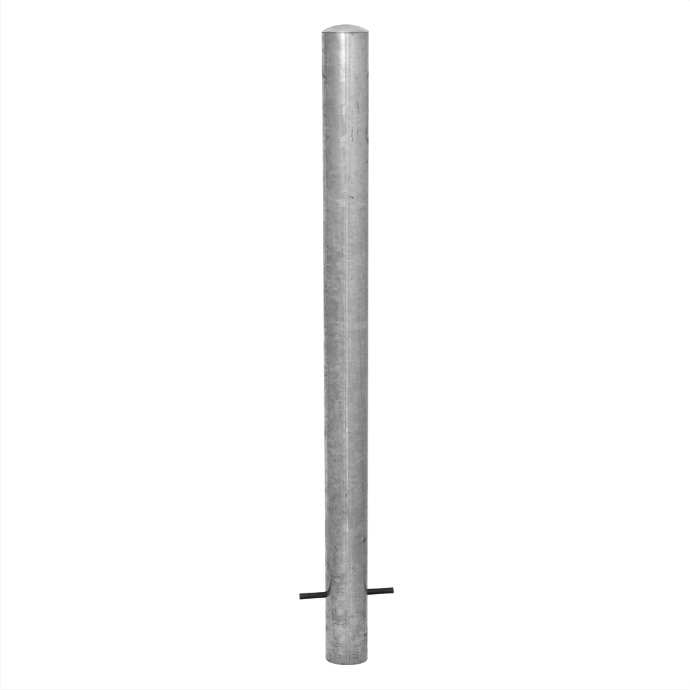 Barrier post steel, hot dip galvanised for setting in concrete, height above ground 1000 mm Ø: 90 mm - 1
