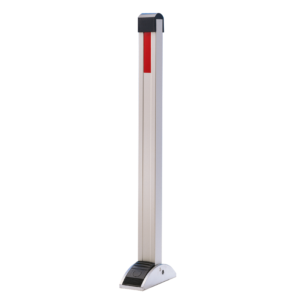 Drop down post, anodised aluminium, red reflective stripes, cylinder lock, anchor bolts, 70 x 50 mm - 4