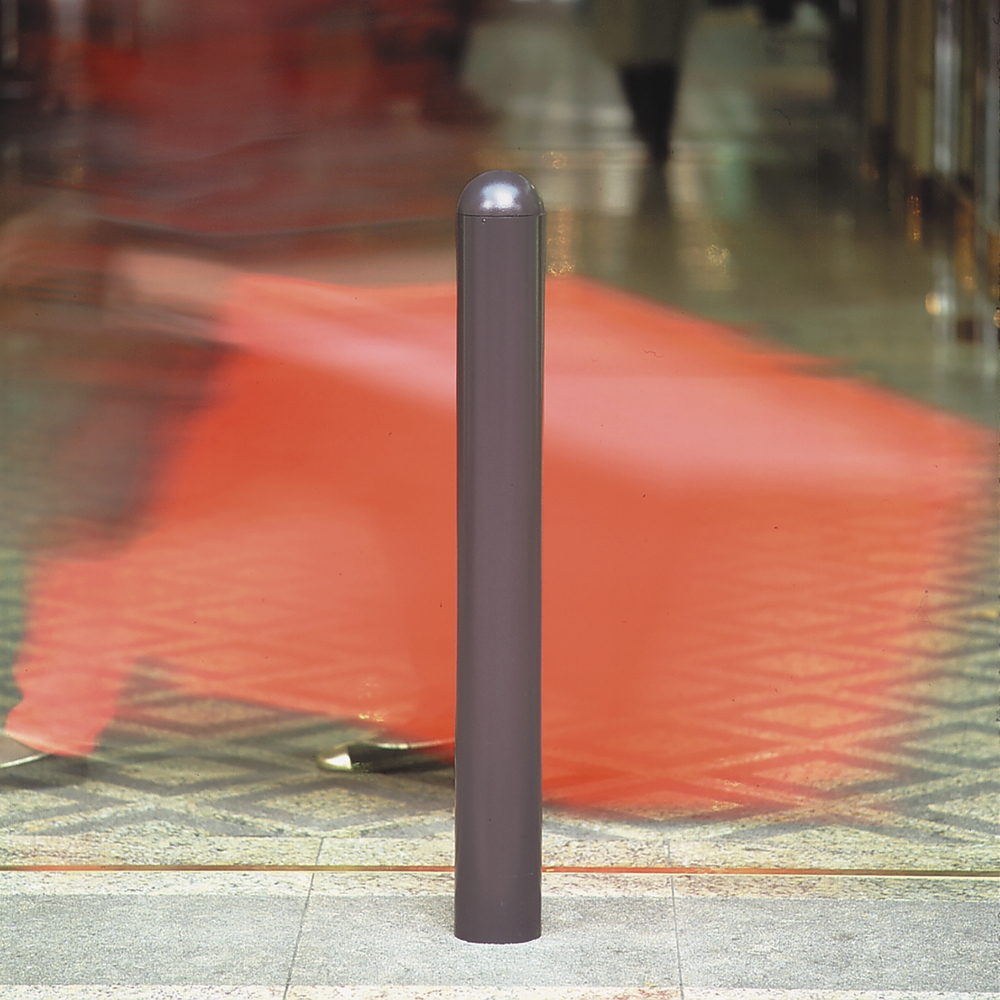 City bollard fixed, hot dip galv, painted, set in concrete, ∅: 76 mm, height above ground 950 mm - 1