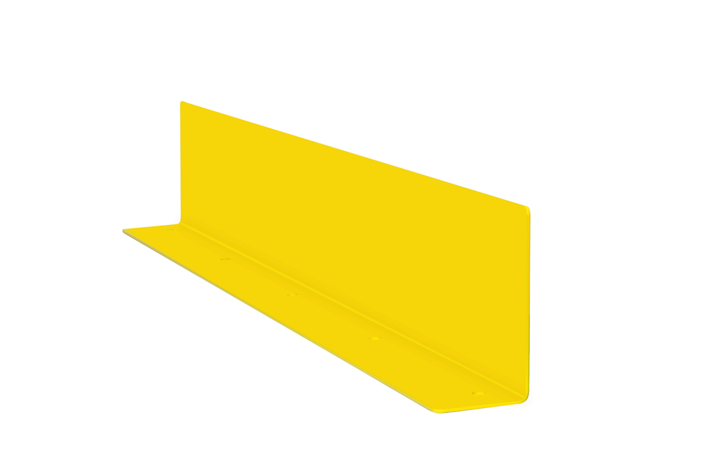 Underride guard bracket, in steel, yellow plastic coated, width 880 mm - 1