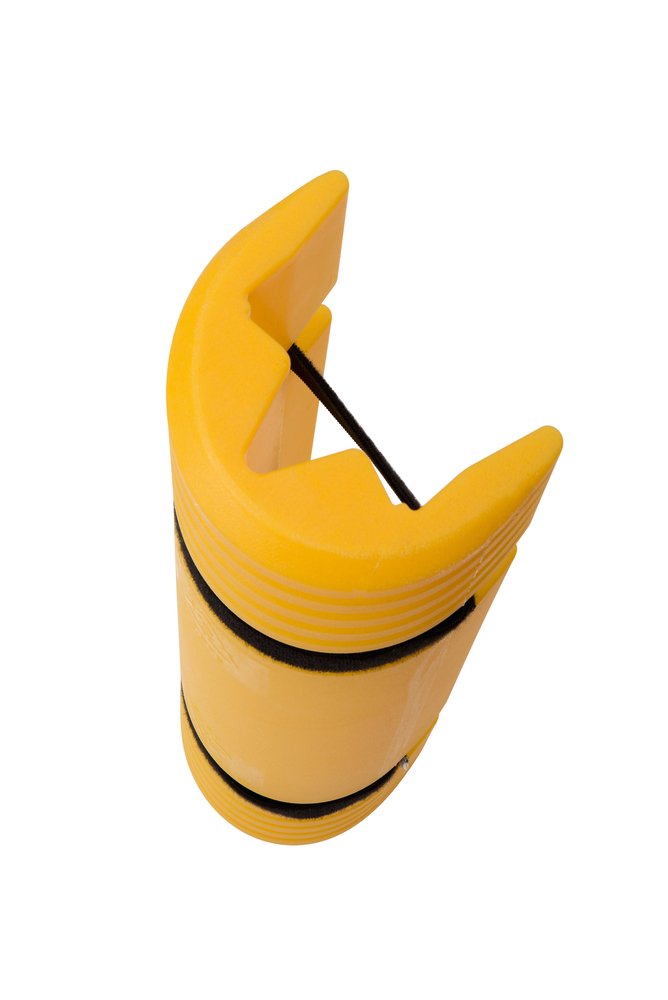 Anfahrschutz-Element, für Regalstützen von 90 - 120 mm, gelb, mit zwei Klettbändern - 1