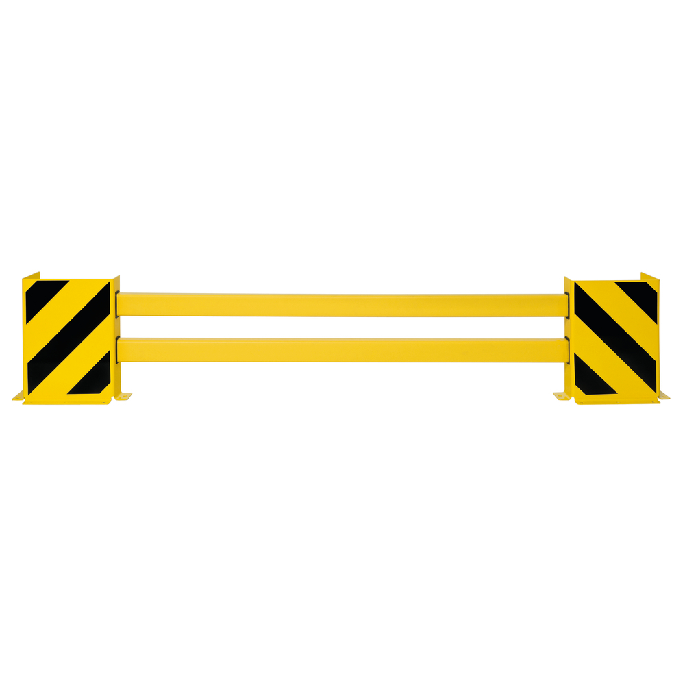 Regalschutz-Planke C-Profil, ausziehbar bis 2700 mm, gelb beschichtet, Querbalken aus Kunststoff - 4