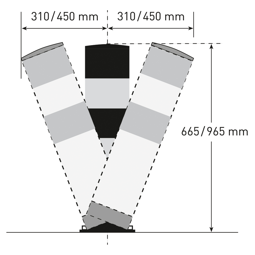 Poteau de protection Flex pour installation à l'extérieur, H 655 mm, galvanisé, revêtement plastifié - 2