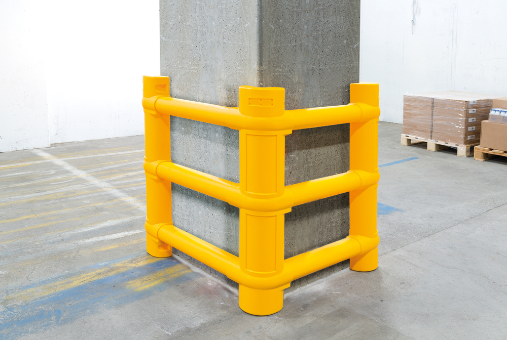 Säulenschutz Kunststoff ECO, gelb, zum Schutz von Rechtecksäulen - 1
