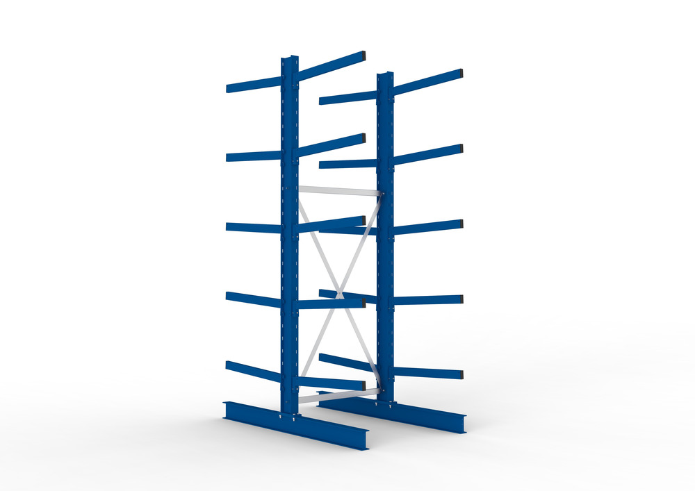 Cantilever rack, basic shelf, double-sided, 5 cant. arms, load cap. to 250 kg/arm, 1103x1840x3000 mm - 1