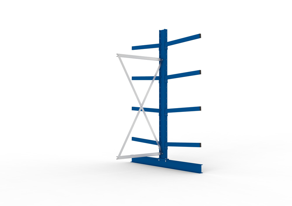 Cantilever rack, ext. shelf, double-sided, 4 cant. arms, load cap. to 250 kg/arm, 1030x1840x2500 mm - 1