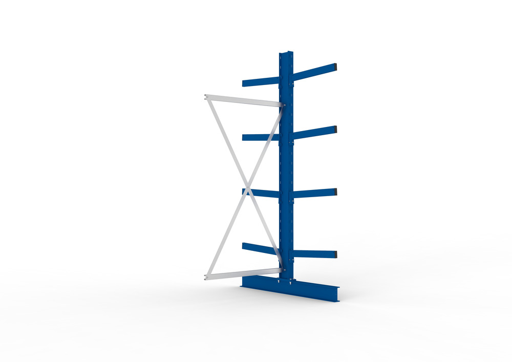 Cantilever rack, ext. shelf, double-sided, 4 cant. arms, load cap. to 355 kg/arm, 1030x1440x2500 mm - 1