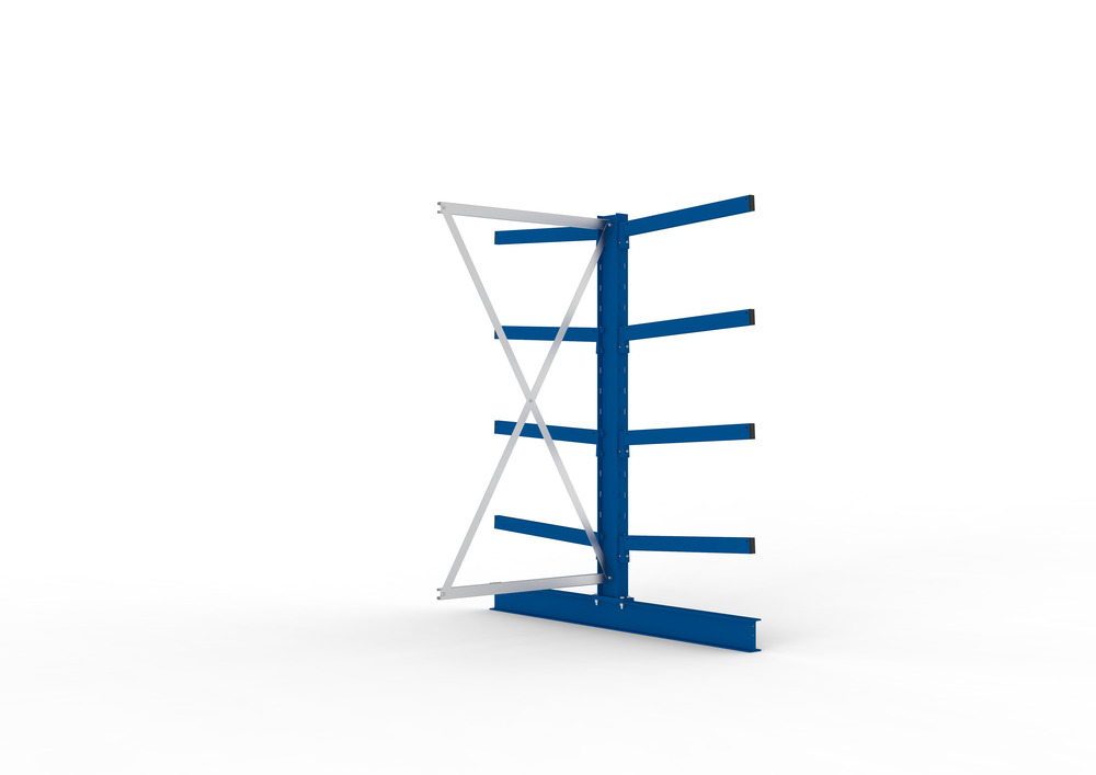 Cantilever rack, ext. shelf, double-sided, 4 cant. arms, load cap. to 250 kg/arm, 1030x1840x2000 mm - 1