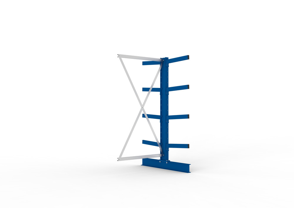 Cantilever rack, ext. shelf, double-sided, 4 cant. arms, load cap. to 430 kg/arm, 1030x1240x2000 mm - 1