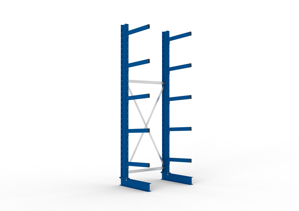 Cantilever rack, basic shelf, one-sided, 5 cant. arms, load cap. to 355 kg/arm, 1103 x 830 x 3000mm - 1