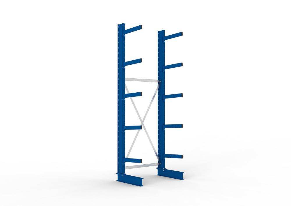 Cantilever rack, basic shelf, one-sided, 5 cant. arms, load cap. to 430 kg/arm, 1103 x 730 x 3000mm - 1