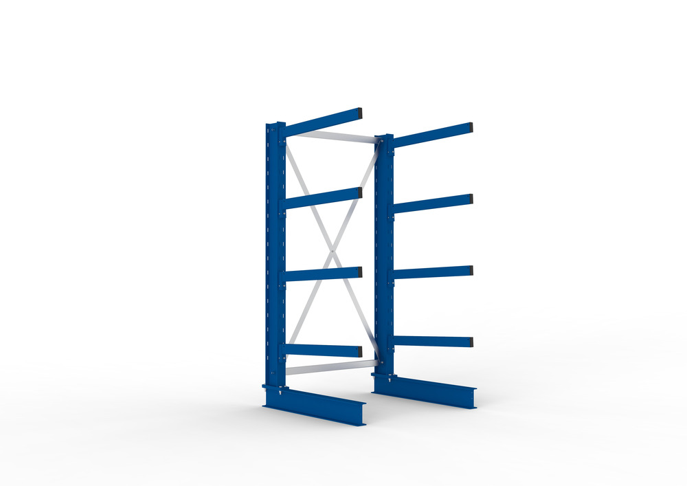 Cantilever rack, basic shelf, one-sided, 4 cant. arms, load cap. to 250 kg/arm, 1103 x 1030 x 2000mm - 1