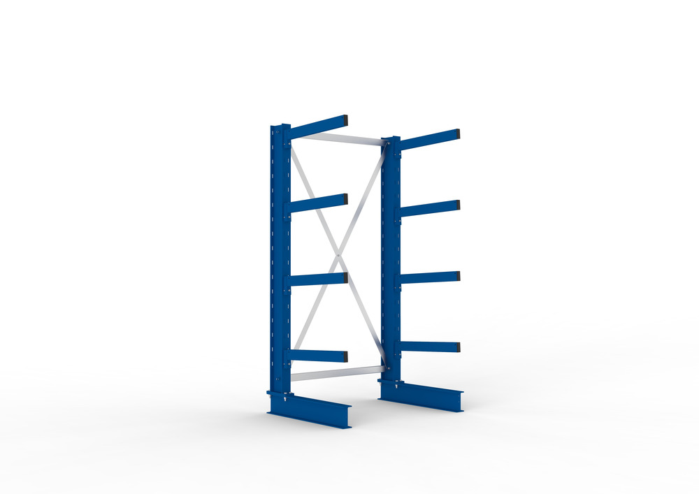 Cantilever rack, basic shelf, one-sided, 4 cant. arms, load cap. to 355 kg/arm, 1103 x 830 x 2000mm - 1