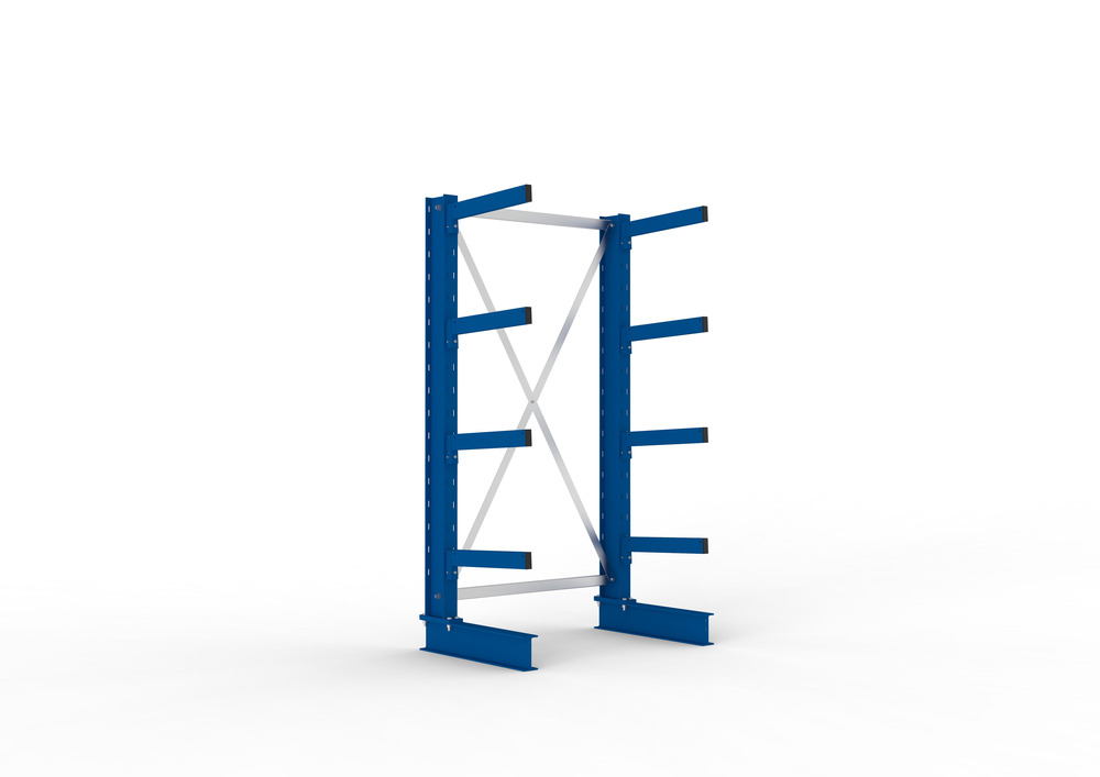 Cantilever rack, basic shelf, one-sided, 4 cant. arms, load cap. to 430 kg/arm, 1103 x 730 x 2000mm - 1