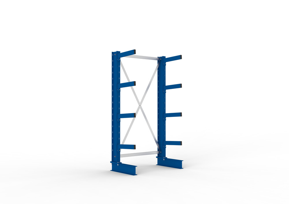 Cantilever rack, basic shelf, one-sided, 4 cant. arms, load cap. to 535 kg/arm, 1103 x 630 x 2000mm - 1