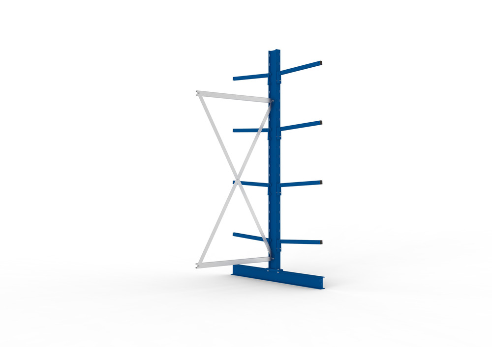 Cantilever rack, ext. shelf, double-sided, 4 cant. arms, load cap. to 140 kg/arm, 1030x1420x2500 mm - 1