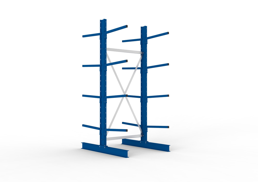 Cantilever rack, basic shelf, double-sided, 4 cant. arms, load cap. to 140 kg/arm, 1103x1420x2500 mm - 1