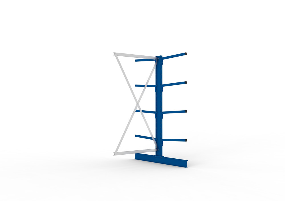 Cantilever rack, ext. shelf, double-sided, 4 cant. arms, load cap. to 140 kg/arm, 1030x1420x2000 mm - 1