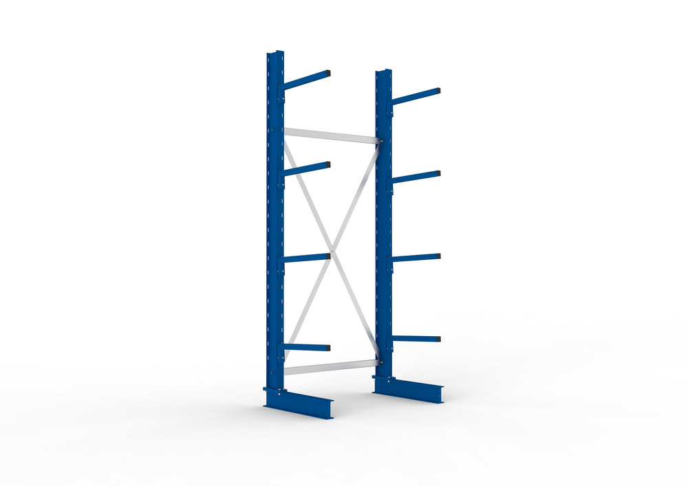 Cantilever rack, basic shelf, one-sided, 4 cant. arms, load cap. to 175 kg/arm, 1094 x 710 x 2500mm - 1