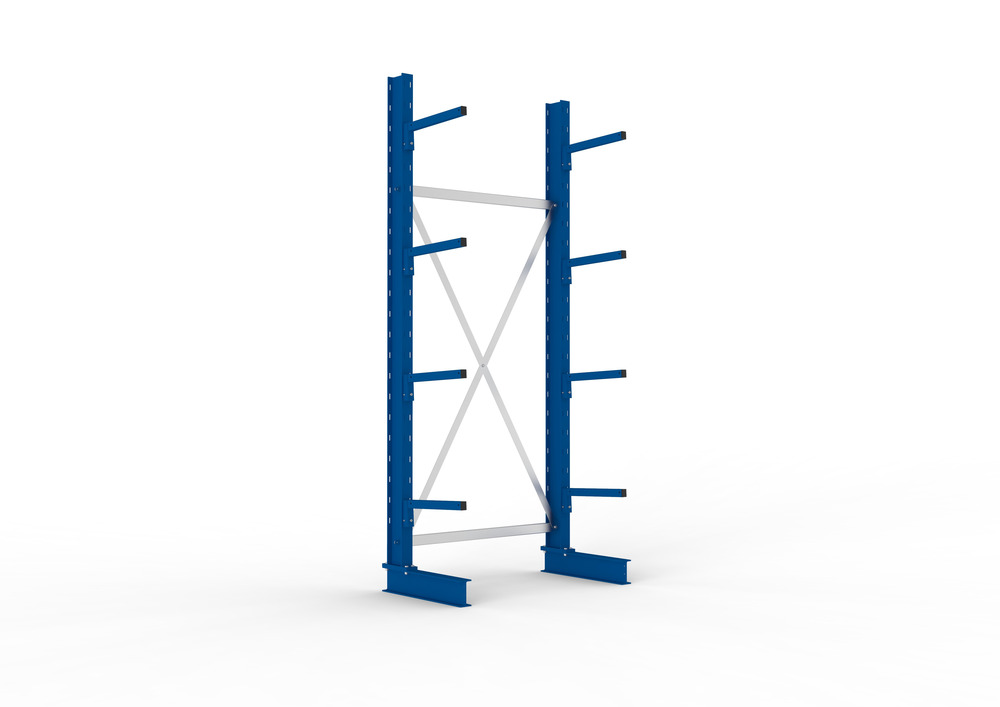 Cantilever rack, basic shelf, one-sided, 4 cant. arms, load cap. to 220 kg/arm, 1094 x 610 x 2500mm - 1