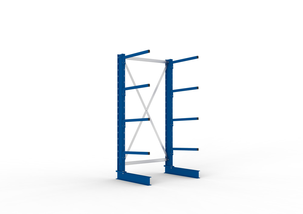 Cantilever rack, basic shelf, one-sided, 4 cant. arms, load cap. to 140 kg/arm, 1094 x 810 x 2000mm - 1