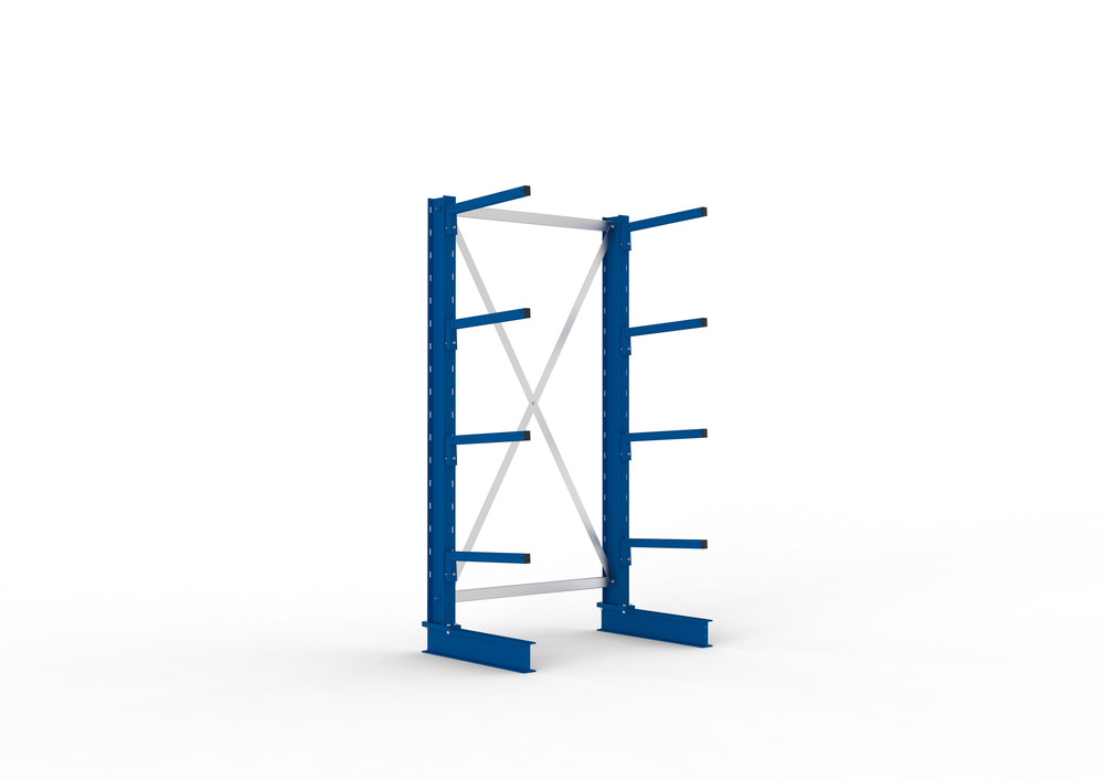 Cantilever rack, basic shelf, one-sided, 4 cant. arms, load cap. to 175 kg/arm, 1094 x 710 x 2000mm - 1