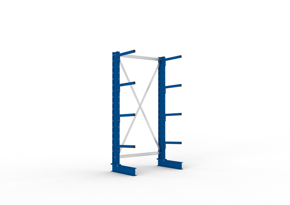 Cantilever rack, basic shelf, one-sided, 4 cant. arms, load cap. to 220 kg/arm, 1094 x 610 x 2000mm - 1